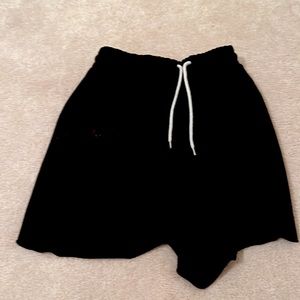 black sweatshorts
